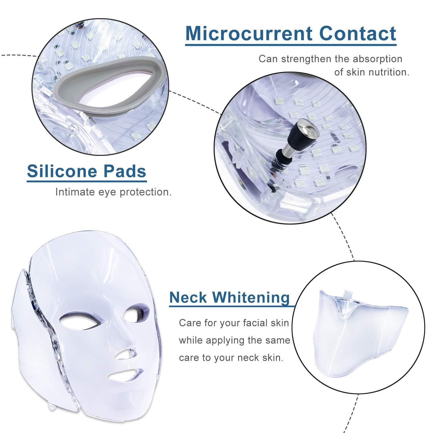 Home Use Facial Skin Care Electric 7-Led Light Therapy Face Mask