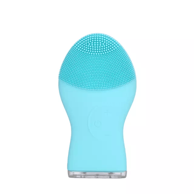 Wireless Sonic Silicone Facial Cleansing Brush Cyan