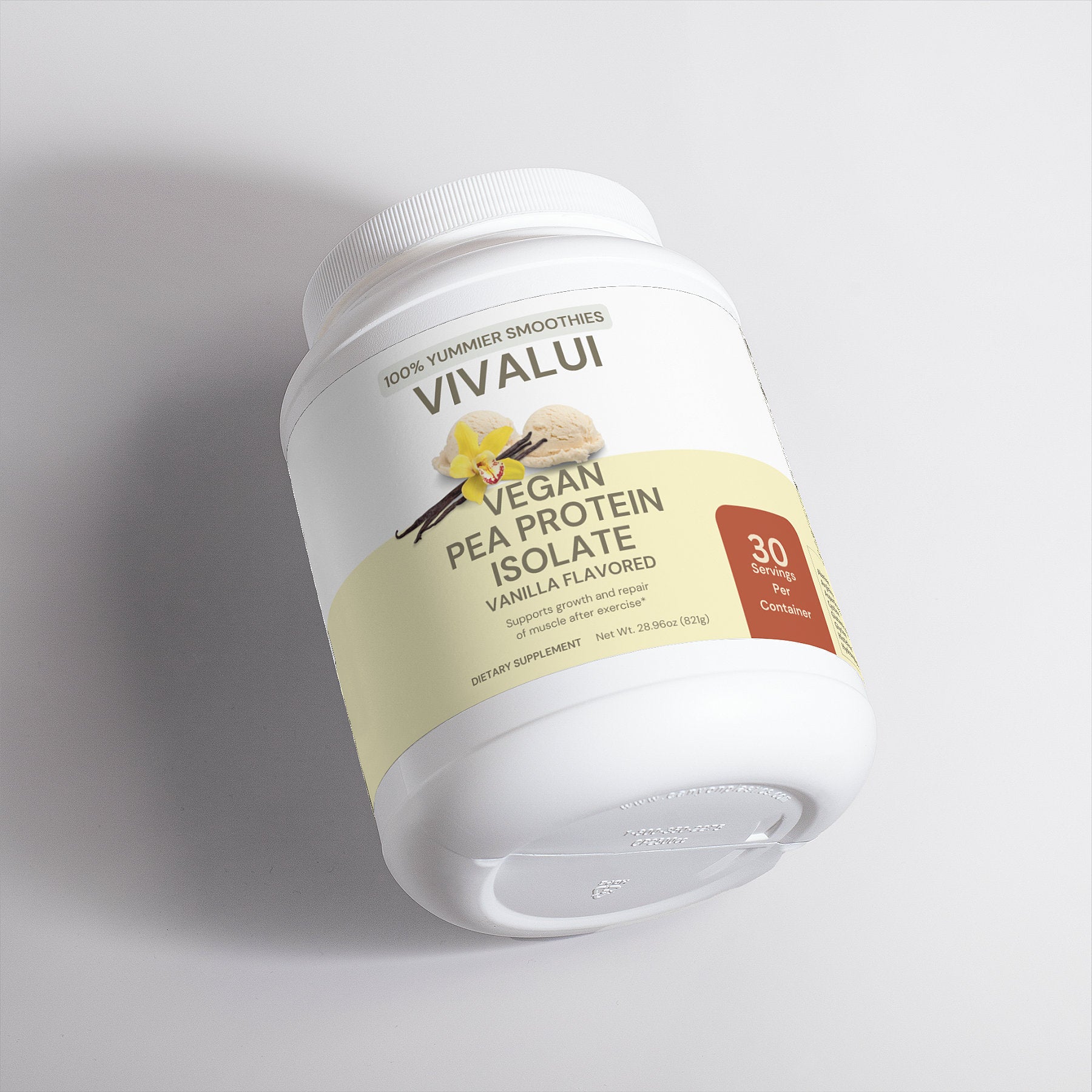 Vivalui Vegan Pea Protein Isolate Vanilla Flavored For Healthier meals and Yummier Smoothies 2.7 lbs/ 30 Servings