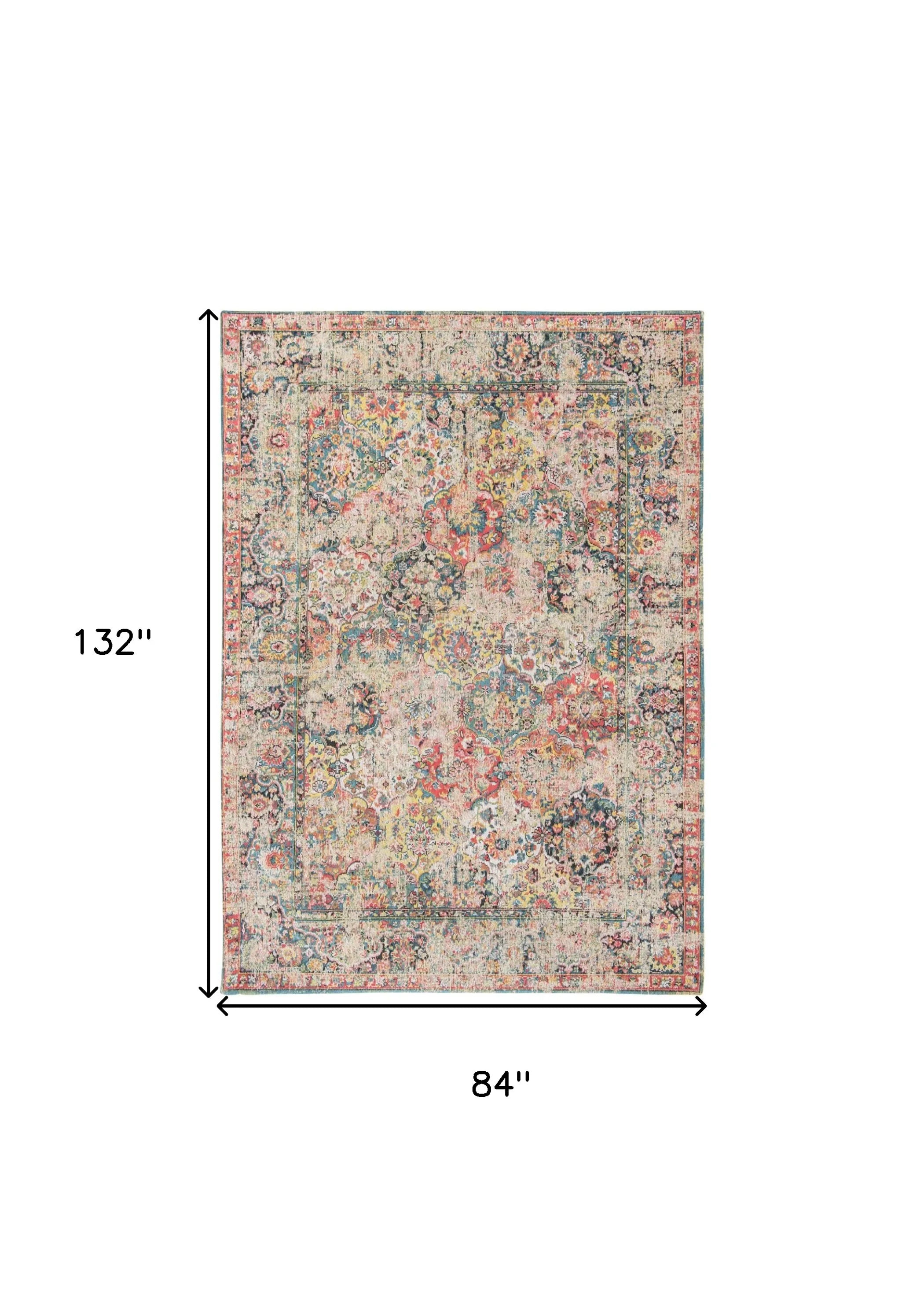 8' X 11' Red Oriental Non Skid Area Rug