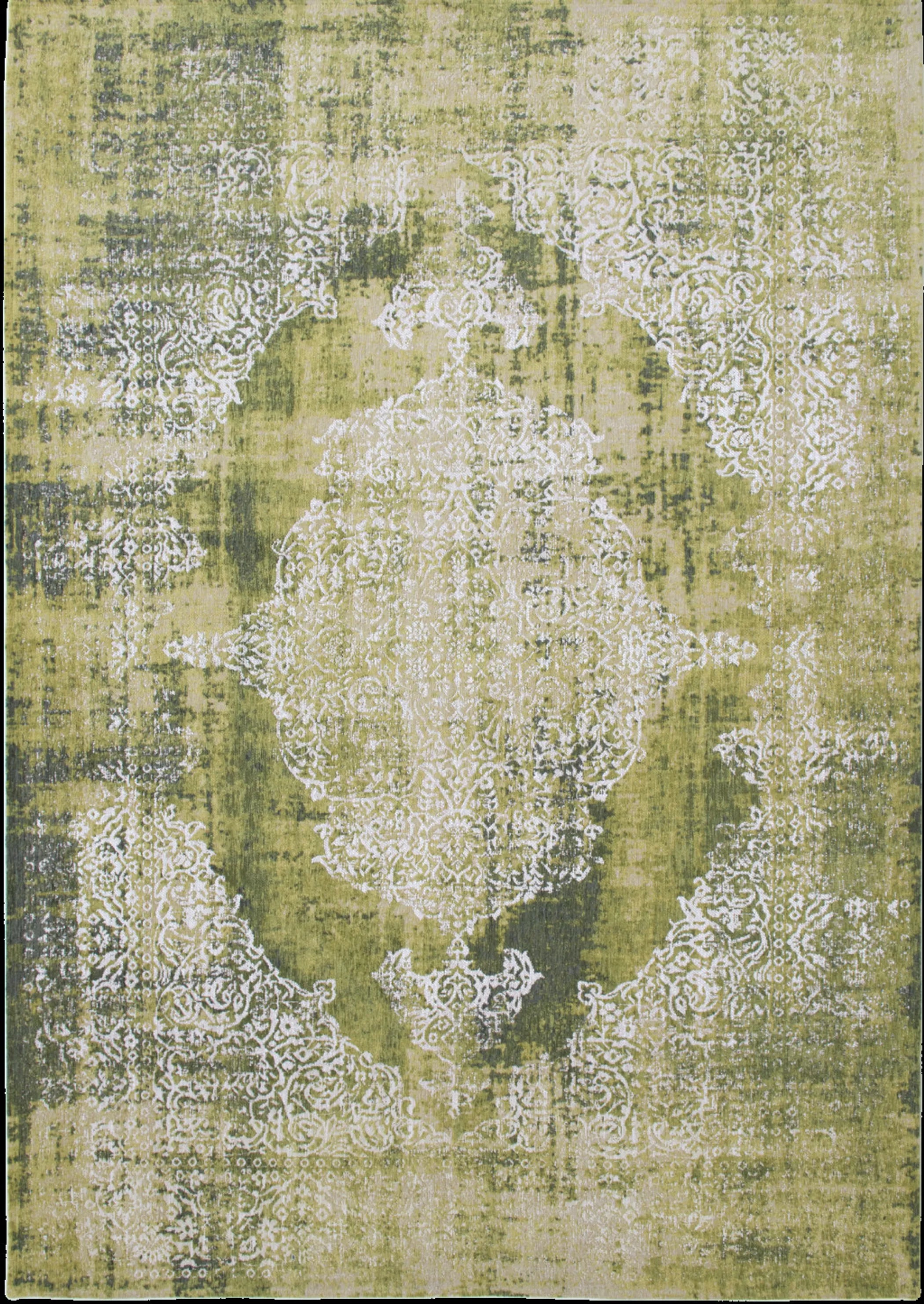 8' X 11' Green and White Oriental Non Skid Area Rug