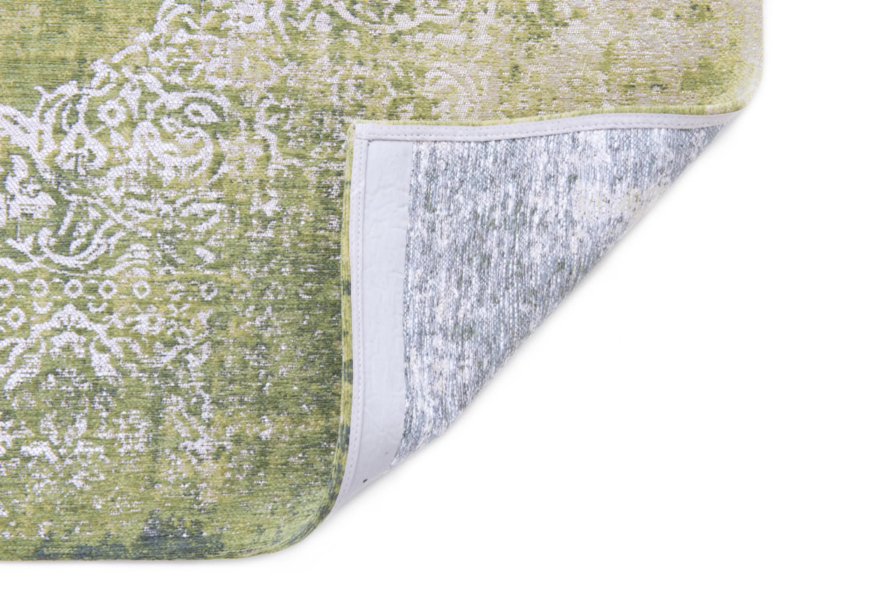8' X 11' Green and White Oriental Non Skid Area Rug