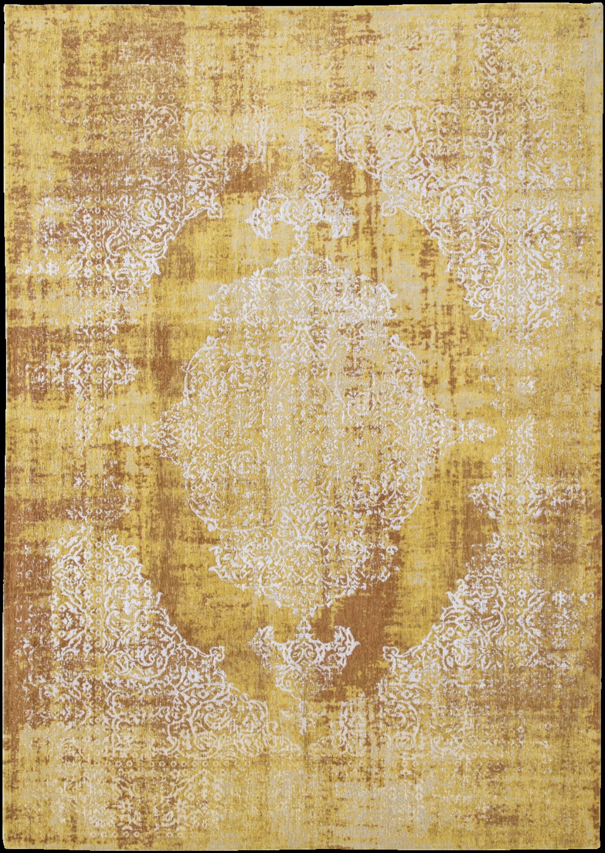 8' X 11' Yellow and Brown Oriental Non Skid Area Rug