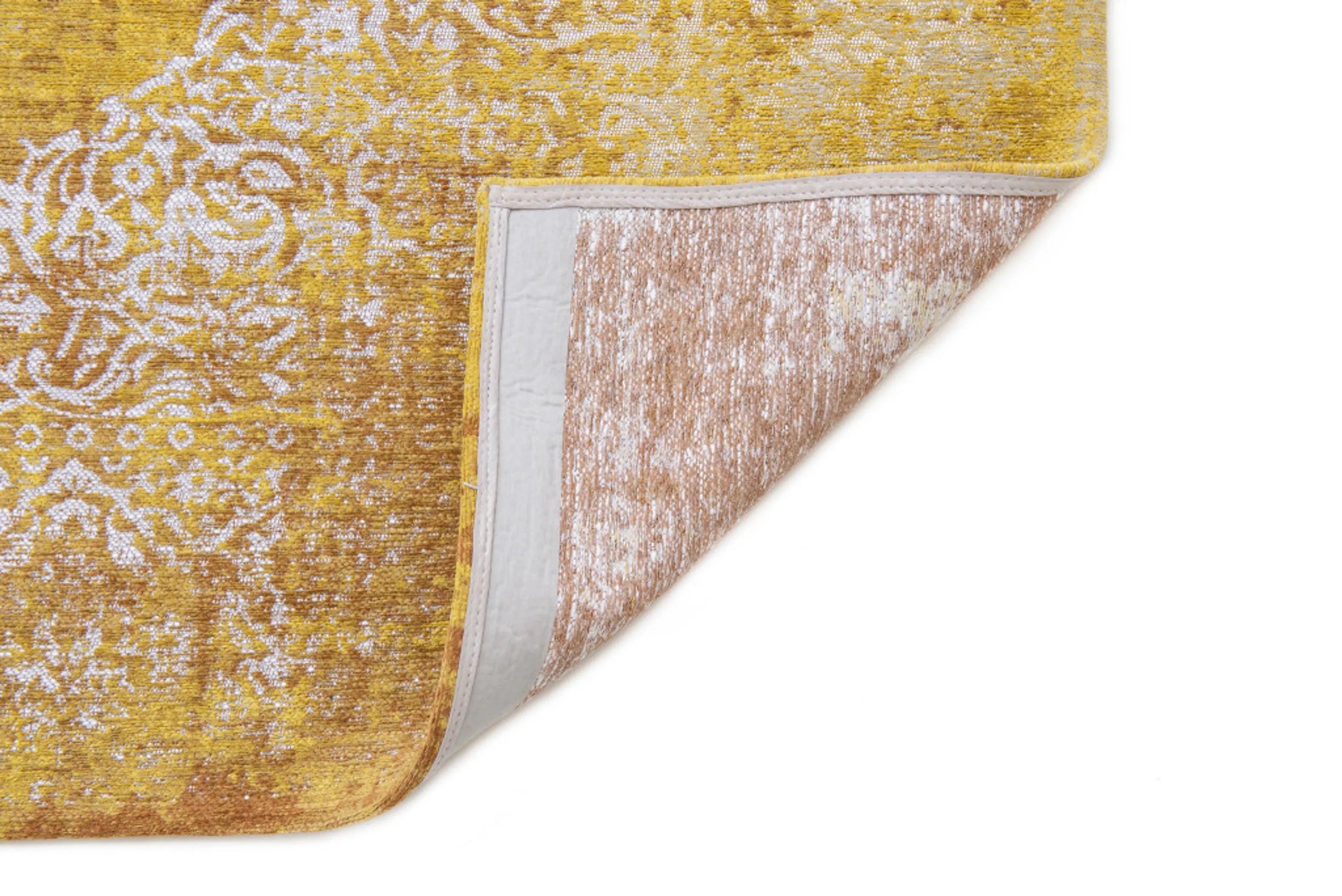 8' X 11' Yellow and Brown Oriental Non Skid Area Rug