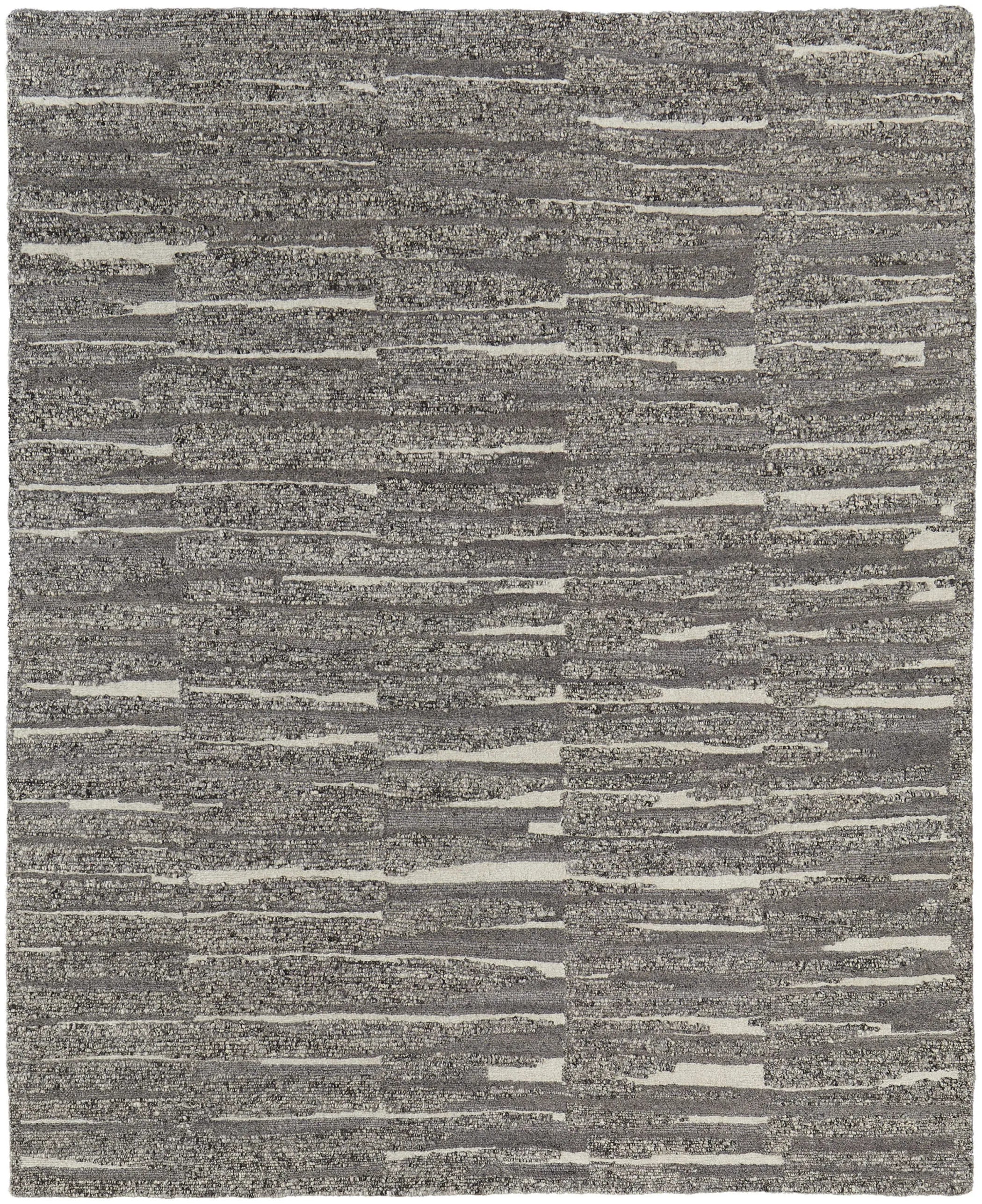 8' X 10' Gray Ivory and Taupe Abstract Hand Woven Area Rug