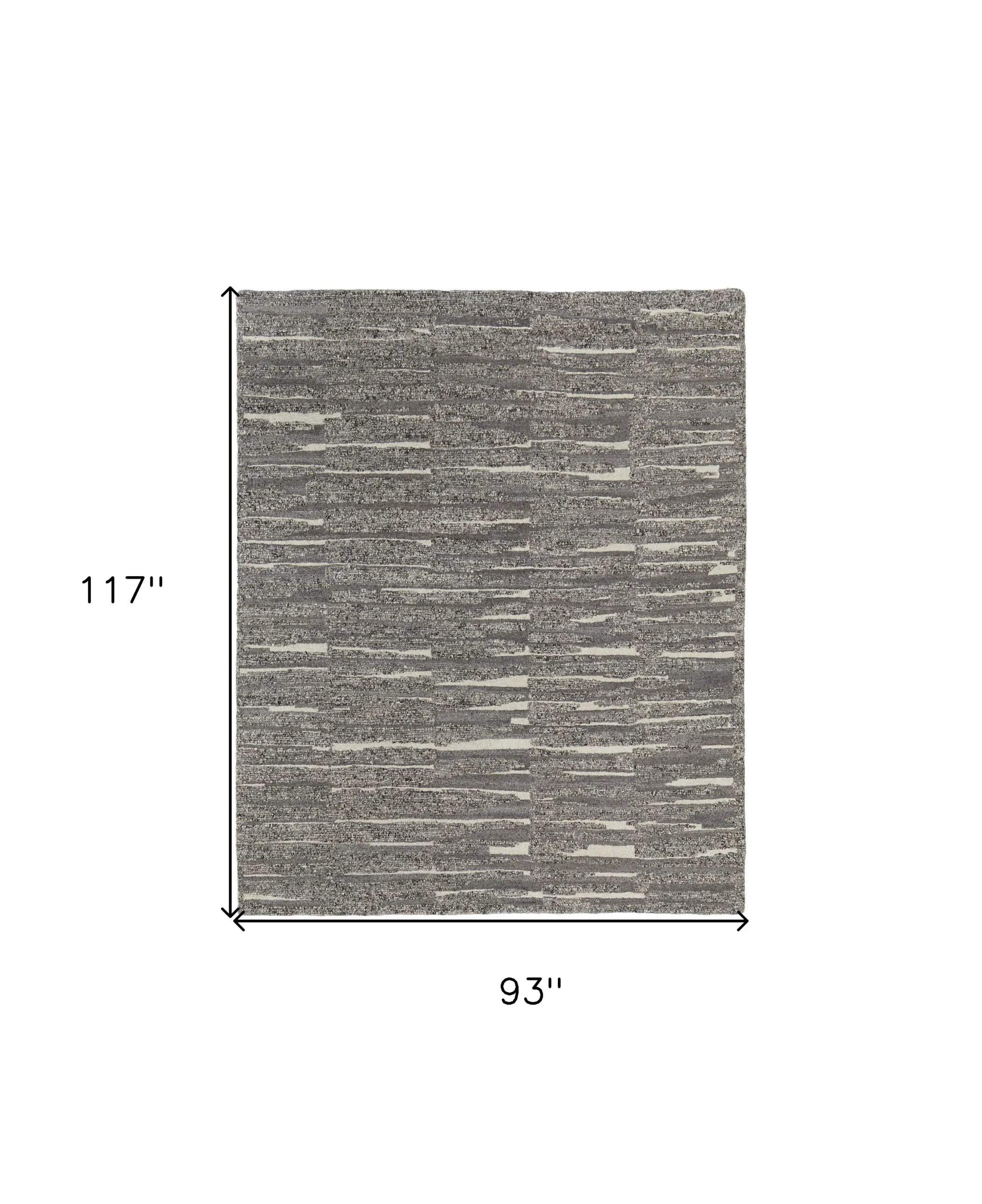 8' X 10' Gray Ivory and Taupe Abstract Hand Woven Area Rug