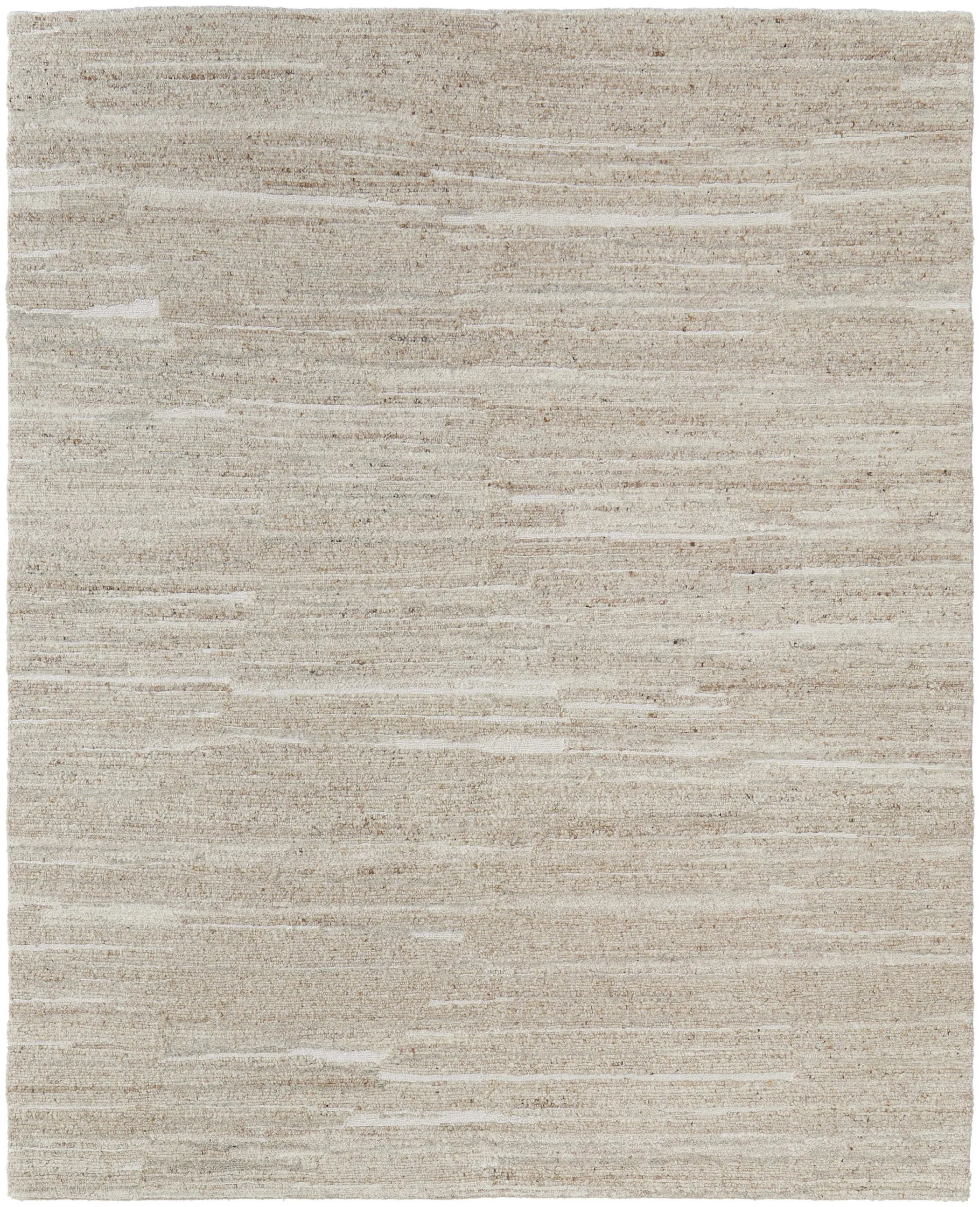 8' X 10' Ivory Abstract Hand Woven Worn Faded Area Rug