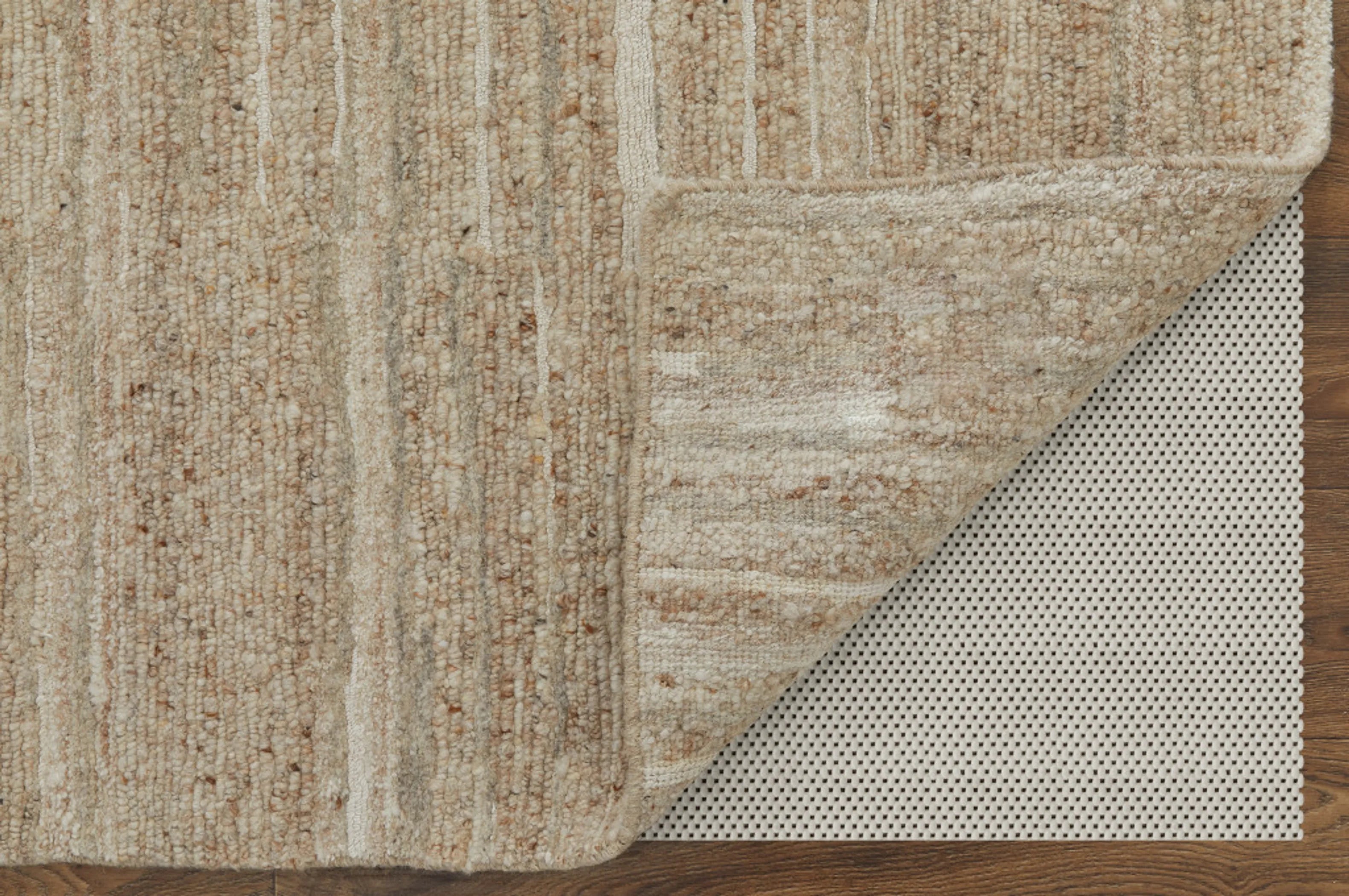 8' X 10' Ivory Abstract Hand Woven Worn Faded Area Rug