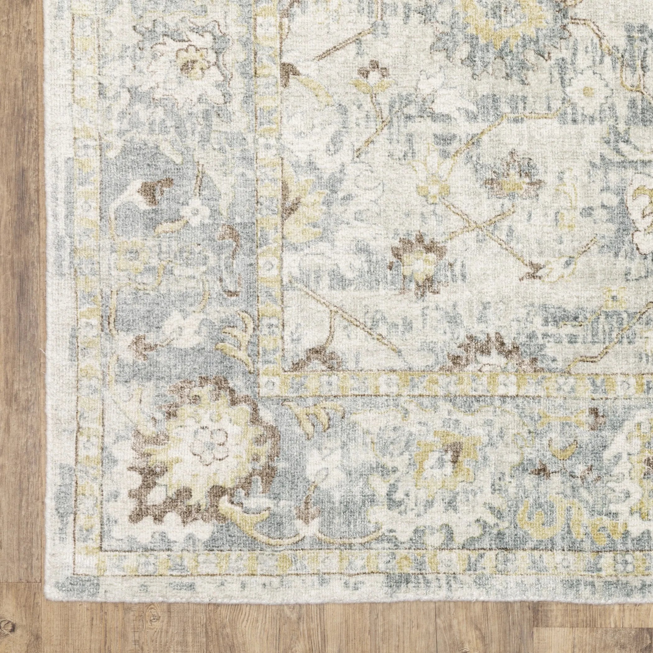 8' X 10' Ivory And Blue Oriental Hand Tufted Area Rug