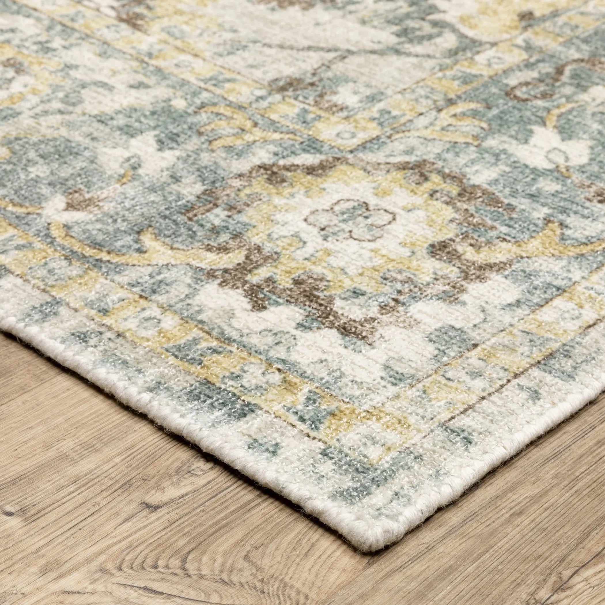 8' X 10' Ivory And Blue Oriental Hand Tufted Area Rug
