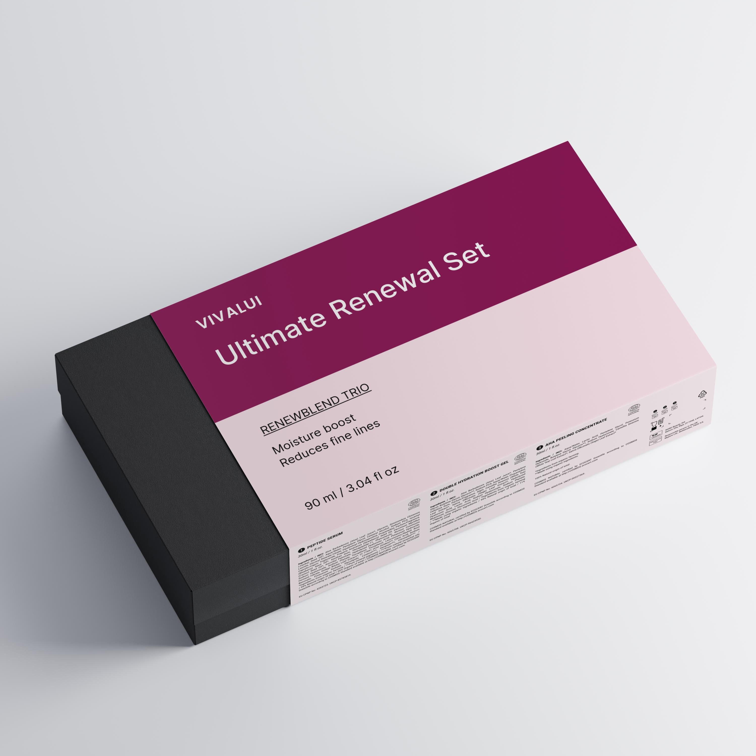 Vivalui Ultimate Renewal Set packaging on a light gray background